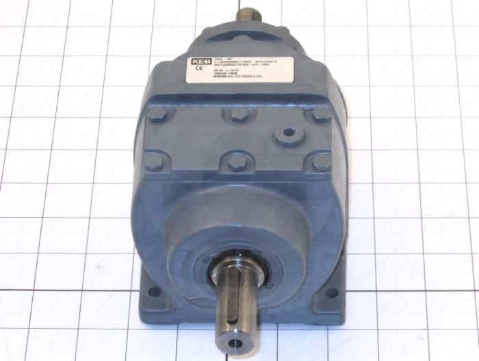 Reducers, In-Line Type, Helical Type of Gears, 16.97:1 Ratio, Output Shaft (Single), 3/4" Output Diameter, Input Shaft, 14 mm Input Diameter, Foot mounted