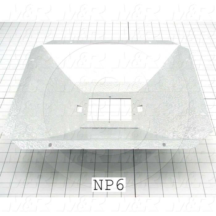 Reflectors, Concave Square, 15.50", 15.50", Aluminum, Leather Grain Pattern