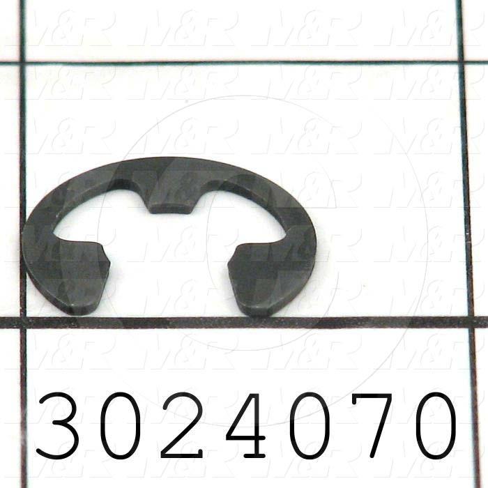 Retaining Ring, External, Style E-Ring, Shaft Diameter 0.375", Thickness 0.035", Material Steel