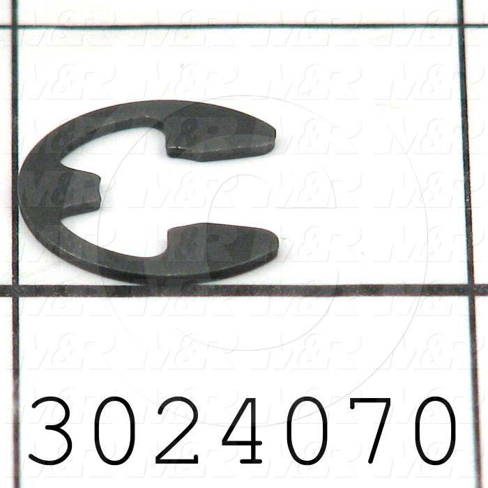 Retaining Ring, External, Style E-Ring, Shaft Diameter 0.375", Thickness 0.035", Material Steel