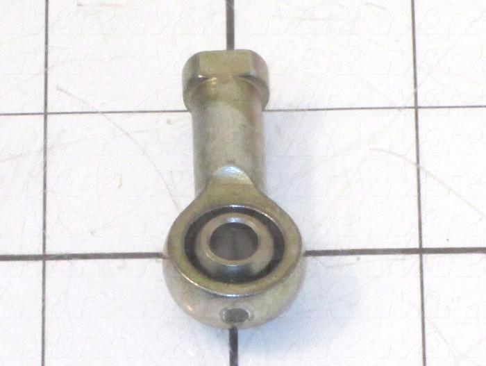 Rod End and Spherical Bearing, Female, Right Hand, 1/4-28 Thread Size, 0.250" Inside Diameter, 0.375" Ball With, 1.312" Base to Center, Steel Body, Plastic Race, Steel Ball, 1