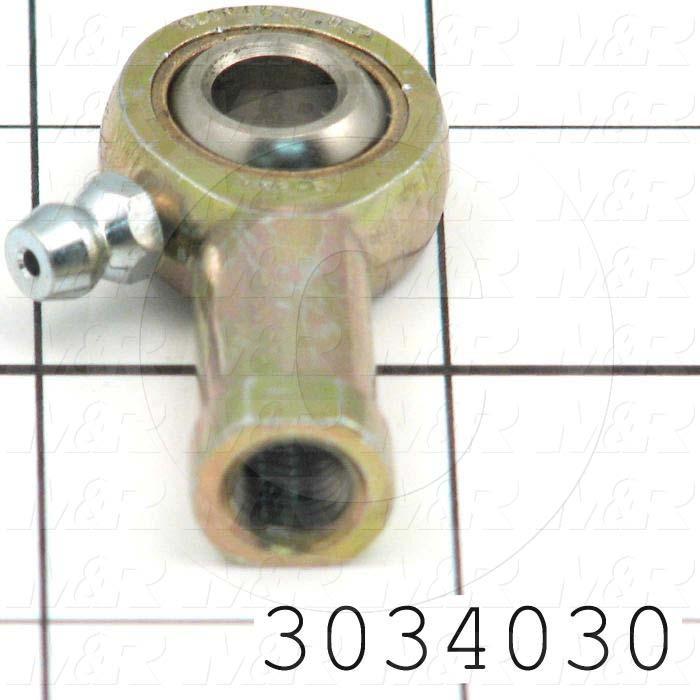 Rod End and Spherical Bearing, Female, Right Hand, 5/16-24 Thread Size, 0.313" Inside Diameter, 0.437" Ball With, 1.375" Base to Center, Steel Body, Steel Race, Steel Ball