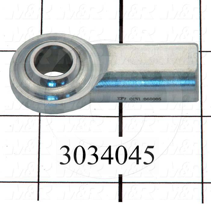 Rod End and Spherical Bearing, Female, Right Hand, 7/16-20 Thread Size, 0.437" Inside Diameter, 0.562" Ball With, 1.812" Base to Center, Steel Body, Steel Ball, 1