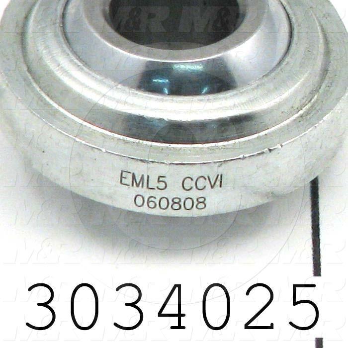 Rod End and Spherical Bearing, Male, Left Hand, 5/16-24 Thread Size, 0.313" Inside Diameter, 0.437" Ball With, 1.875" Base to Center, Steel Body, Steel Race, Steel Ball, 2
