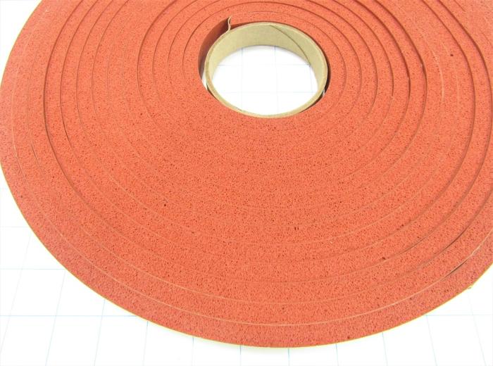 Seals and O-Rings, 0.375" Thickness, 0.75 in. Width, 500F Temperature Rating, Silicone Sponge
