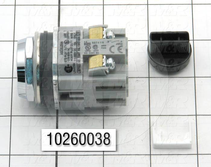 Selector Switch, 3 Positions, 1NO 1NC