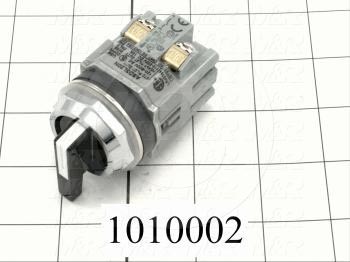 Selector Switch, 3 Positions, Maintained, 2NO