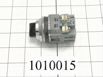 Selector Switch, Knob Operator, 2 Positions, Maintained, 1NO 1NC