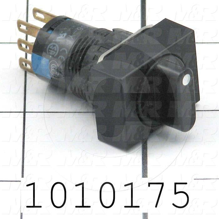 Selector Switch, Knob Operator, 3 Positions, Maintained, Rectangular, DPDT