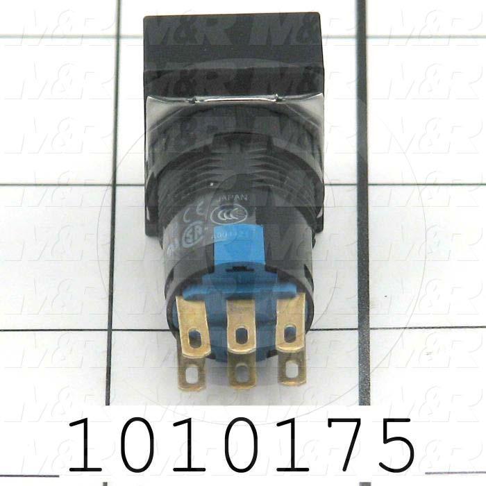 Selector Switch, Knob Operator, 3 Positions, Maintained, Rectangular, DPDT
