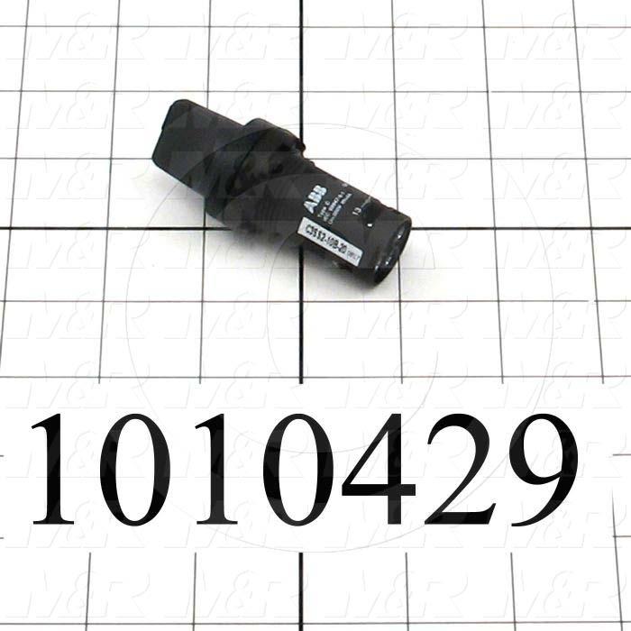 Selector Switch, Knob Operator, 3 Positions, Spring Return From Left and Right, Black, 2NO