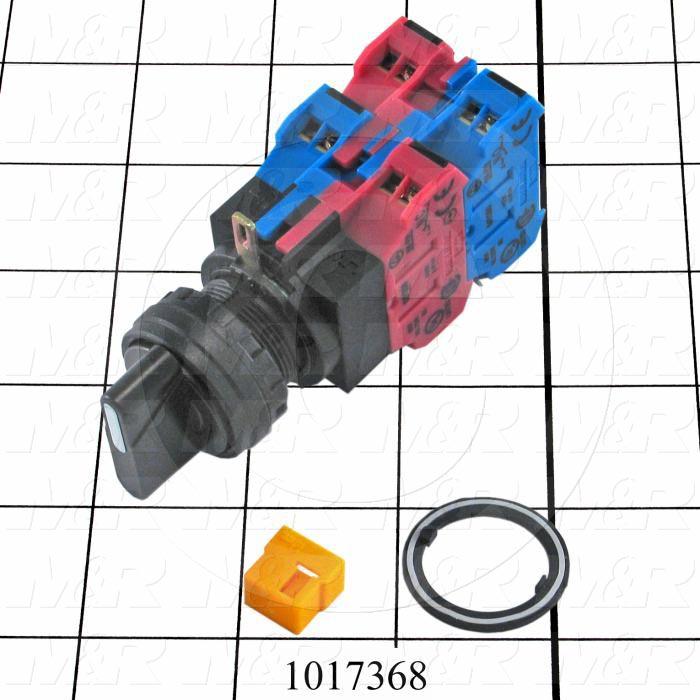 Selector Switch, Knob Operator, 4 Positions, Maintained, 2NO 2NC
