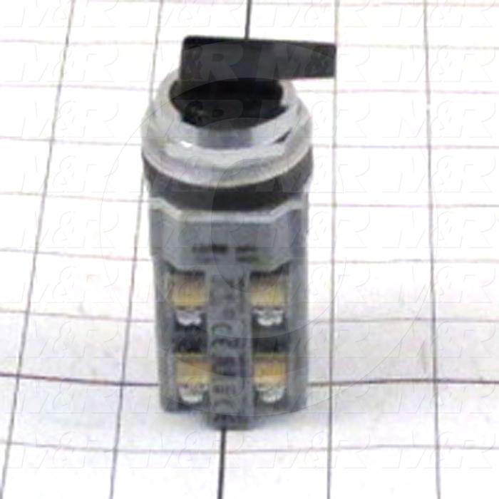 Selector Switch, Lever Operator, 3 Positions, Maintained, 2NO 2NC