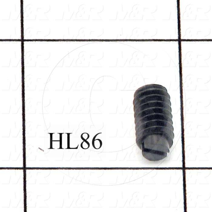 Set Screws, Slotted, 1/4"-20 Thread Size, 1/2 in. Length, Flat Point, Nylon, Black