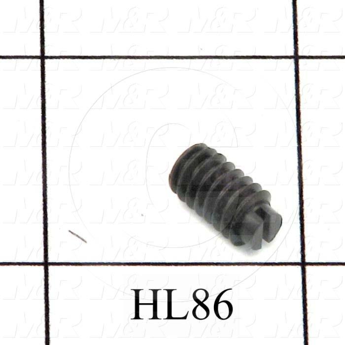Set Screws, Slotted, 1/4"-20 Thread Size, 1/2 in. Length, Flat Point, Nylon, Black