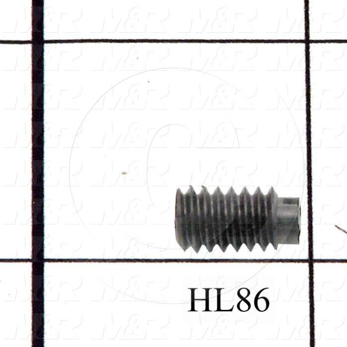 Set Screws, Slotted, 1/4"-20 Thread Size, 1/2 in. Length, Flat Point, Nylon, Black