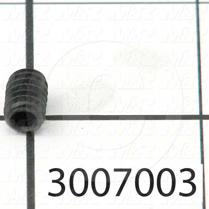 Set Screws, Socket, 1/4"-20 Thread Size, 3/8" Length, Cup Point, Steel, Black