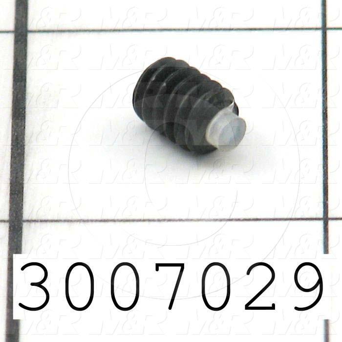 Set Screws, Socket, 1/4"-20 Thread Size, 5/16" Length, Cup With Nylon Tip Point, Steel, Black
