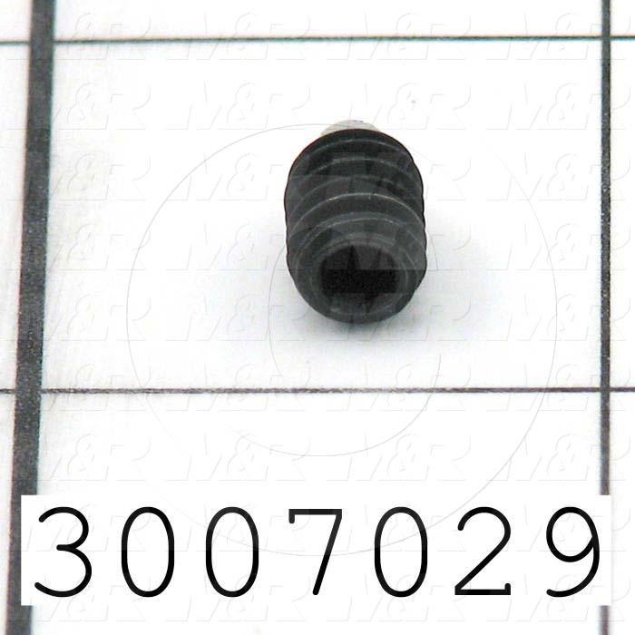 Set Screws, Socket, 1/4"-20 Thread Size, 5/16" Length, Cup With Nylon Tip Point, Steel, Black