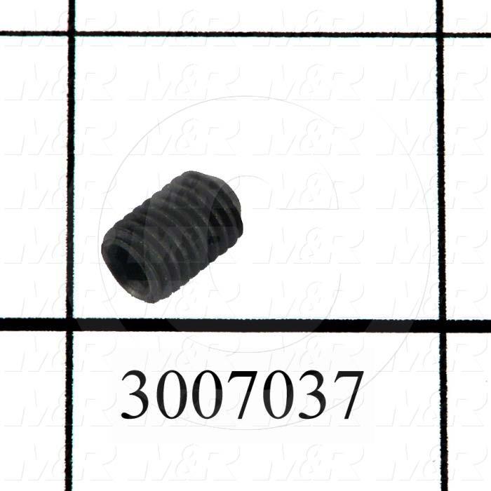 Set Screws, Socket, 1/4-28 Thread Size, 3/8" Length, Cup Point, Steel, Black