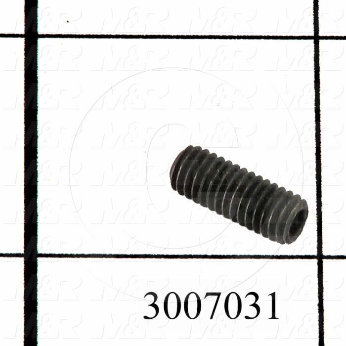 Set Screws, Socket, 10-32 Thread Size, 1/2 in. Length, Cup Point, Steel, Black