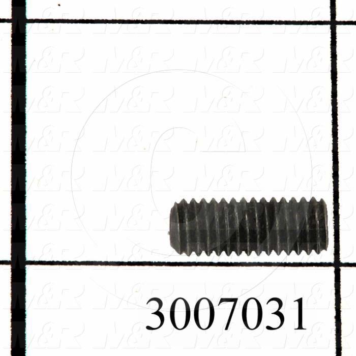 Set Screws, Socket, 10-32 Thread Size, 1/2 in. Length, Cup Point, Steel, Black