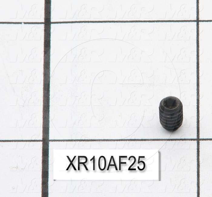 Set Screws, Socket, 6-32 Thread Size, 1/4 in. Length, Cone Point, Steel, Black Oxide