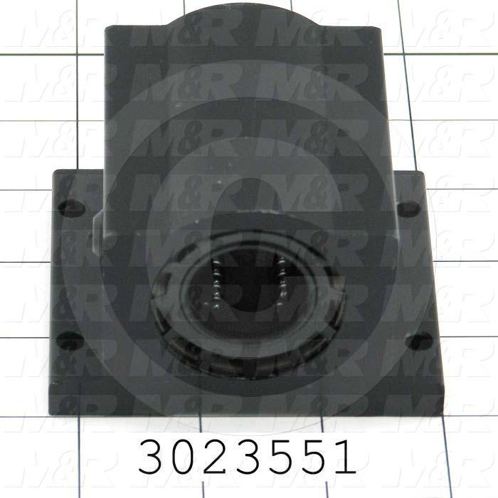 Shaft Guide, Block w/ Ball Closed Bearing, Aluminum Anodized Material, 1" Shaft Dia., 3 1/4" Width of Block, 2 13/16" Length of Block