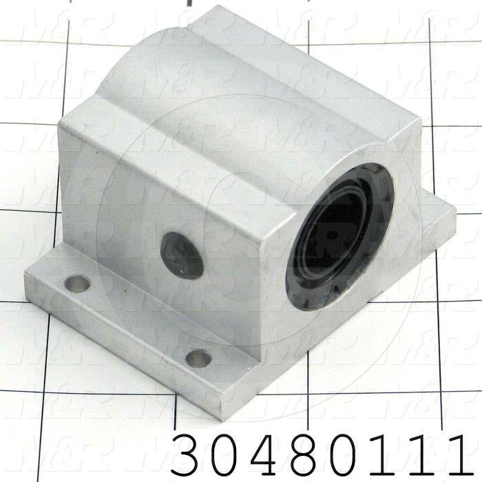 Shaft Guide, Block w/ Ball Closed Bearing, Aluminum Anodized Material, 3/4" Shaft Dia., 2 3/4" Width of Block, 2 1/16" Length of Block, End Seals (Double)