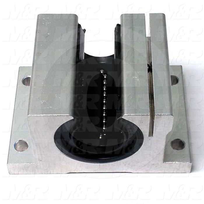 Shaft Guide, Block w/ Ball Open Bearing, Aluminum Anodized Material, 3/4" Shaft Dia., 2 3/4" Width of Block, 1 7/8" Length of Block, End Seals (Single)