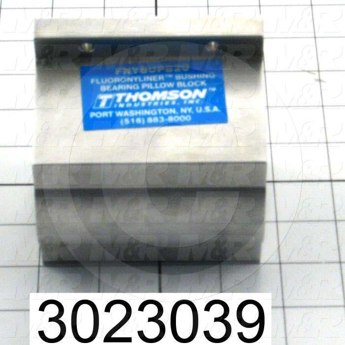 Shaft Guide, Block w/ Plane Closed Bearing, Aluminum Anodized Material, 1 1/4" Shaft Dia., 4" Width of Block, 3 5/8" Length of Block, End Seals (Single)