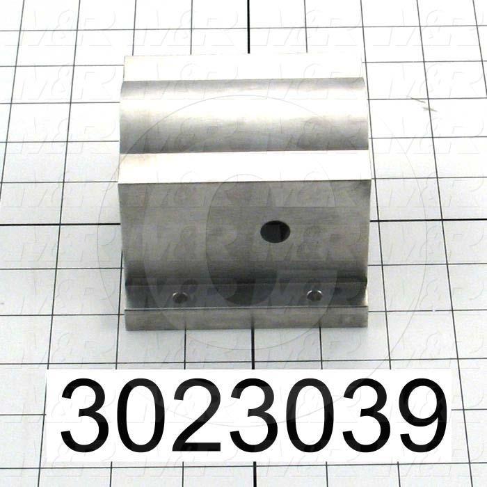 Shaft Guide, Block w/ Plane Closed Bearing, Aluminum Anodized Material, 1 1/4" Shaft Dia., 4" Width of Block, 3 5/8" Length of Block, End Seals (Single)