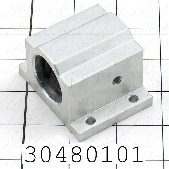 Shaft Guide, Slide Block, Aluminum Anodized Material, 5/8" Shaft Dia., 2 1/2" Width of Block, 1-15/16" Length of Block, End Seals (Single)