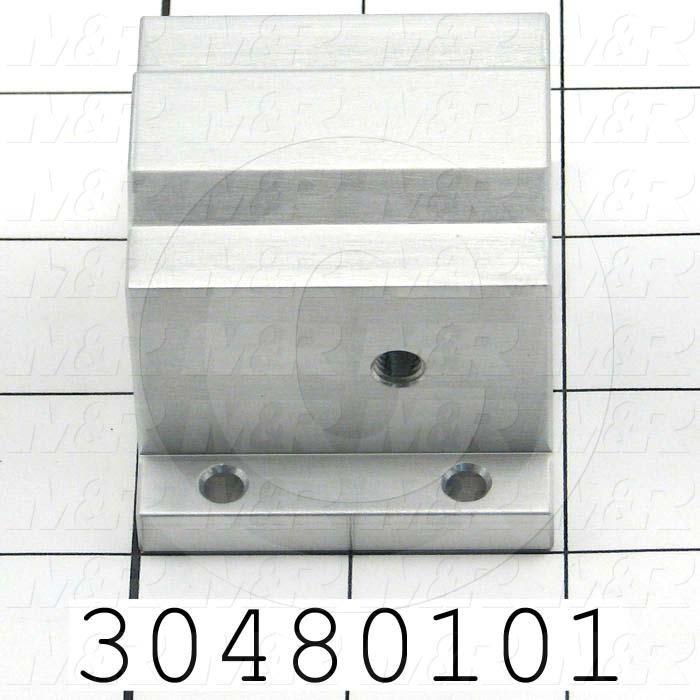 Shaft Guide, Slide Block, Aluminum Anodized Material, 5/8" Shaft Dia., 2 1/2" Width of Block, 1-15/16" Length of Block, End Seals (Single)
