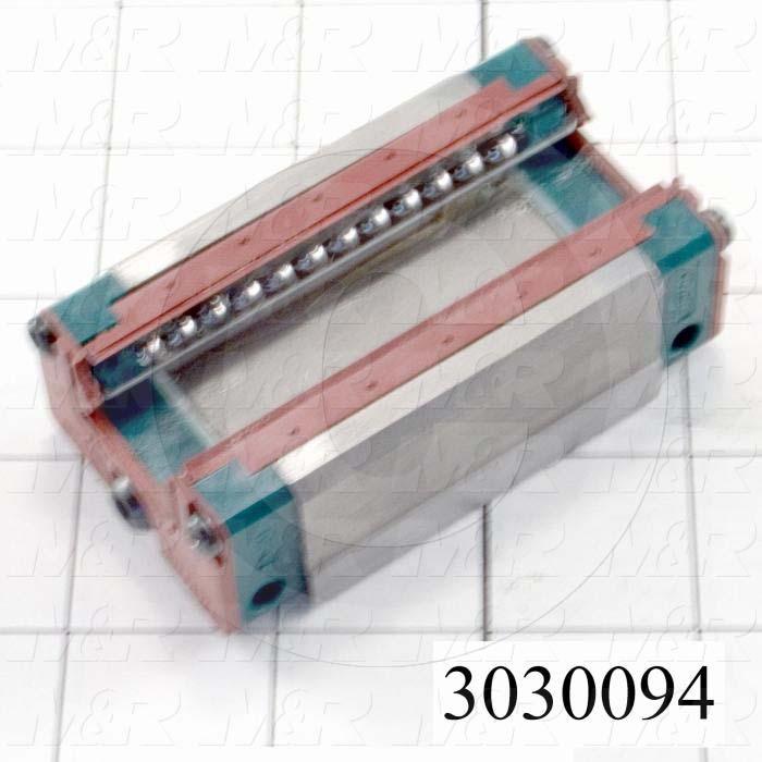 Shaft Guide, Slide Block, Steel Material, 44 mm Width of Block, 92 mm Length of Block, End Seals (Single)