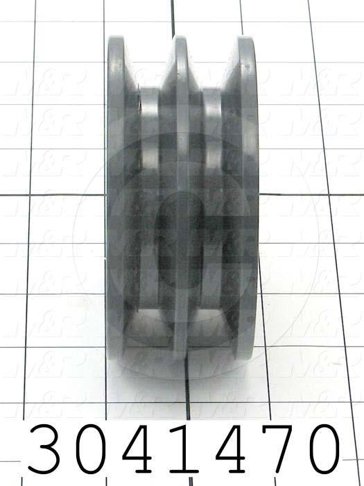 Sheaves, Double Groove, 2BK40H Sheave Type, Q-D H Bushing Bore Type, 3.950" Outside Diameter, Steel Material