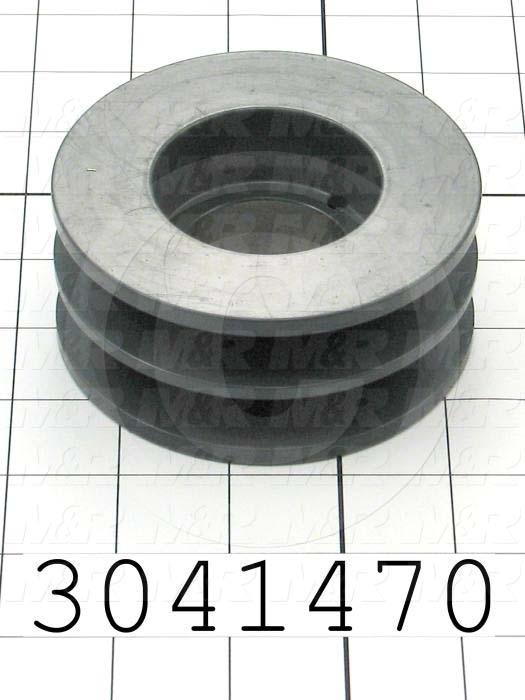 Sheaves, Double Groove, 2BK40H Sheave Type, Q-D H Bushing Bore Type, 3.950" Outside Diameter, Steel Material