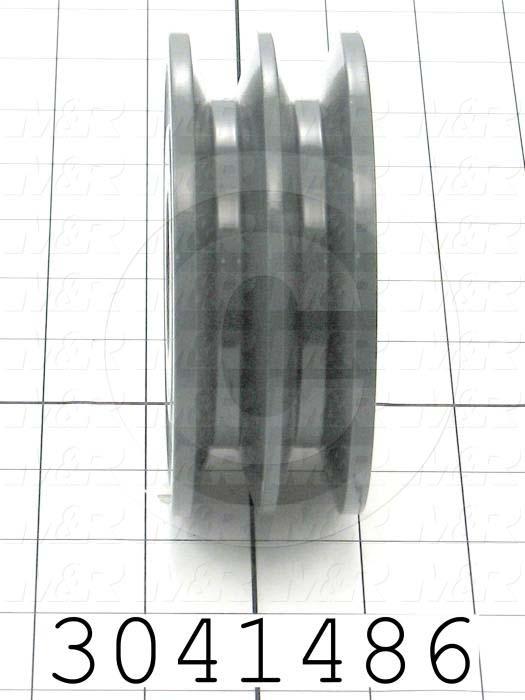 Sheaves, Double Groove, 2BK47H Sheave Type, Q-D H Bushing Bore Type, 4.450" Outside Diameter, Steel Material