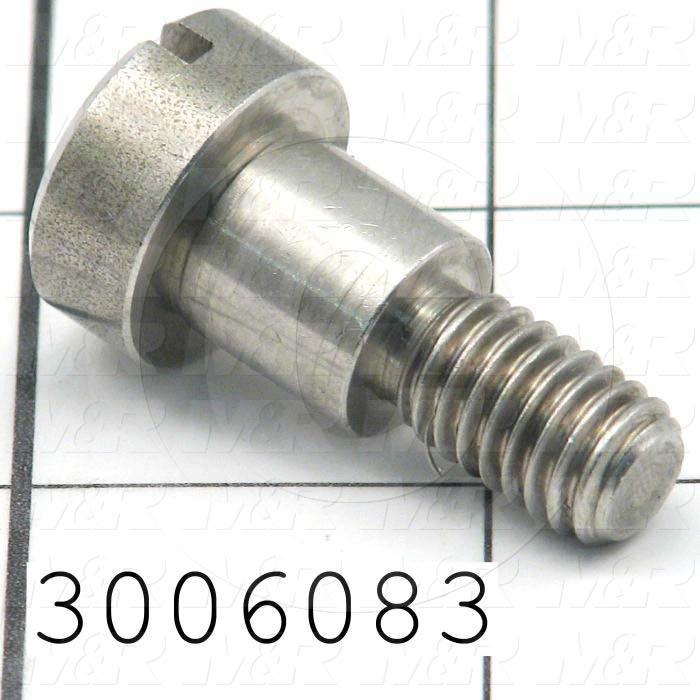 Shoulder Screws, Slotted Head, Stainless Steel, Shoulder Dia. 1/2", Shoulder Length 1/2"
