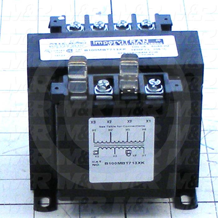 Single Phase Transformer, 100VA, 200-480V Primary Voltage, 23/110,24/115,25/120V Secondary Voltage