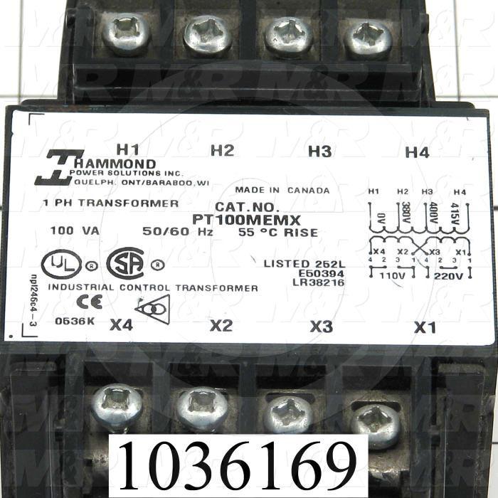 Single Phase Transformer, 100VA, 380/415VAC Primary Voltage, 110/220V Secondary Voltage, 50/60Hz