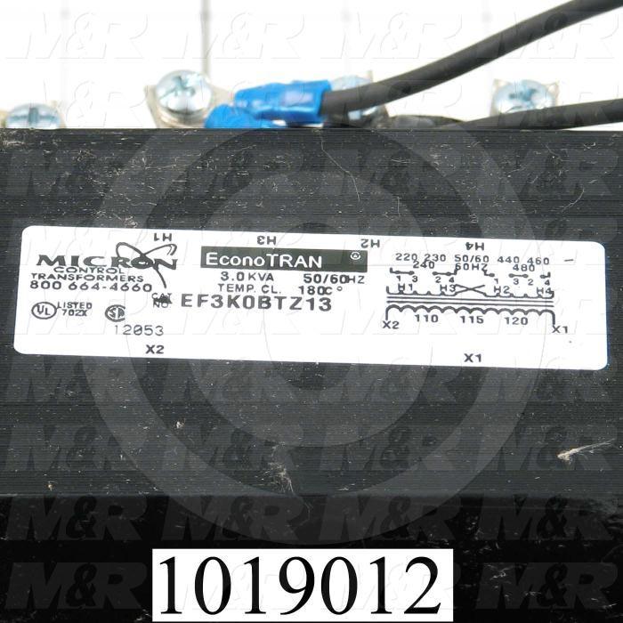 Single Phase Transformer, 3KVA, 240x480/230x460/220x440V Primary Voltage, 120/115/110V Secondary Voltage, 50/60Hz