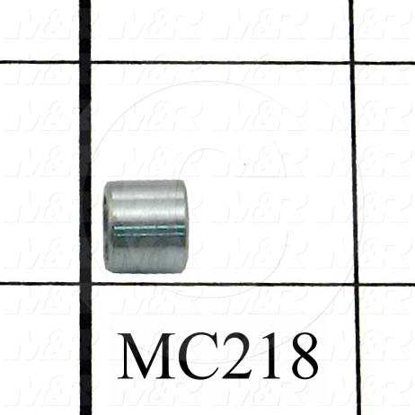 Sleeve, 0.350" Outside Diameter, 0.250" Inside Diameter, 0.310" Overall Length, Steel Material, Zinc Finish