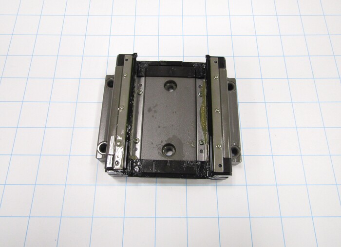 Slide (Rail) Guide, Slide Block, Steel, 120 mm Width of Block, 107 mm Length of Block, End Seals (Double) Contamination Protection, Part of 3030085