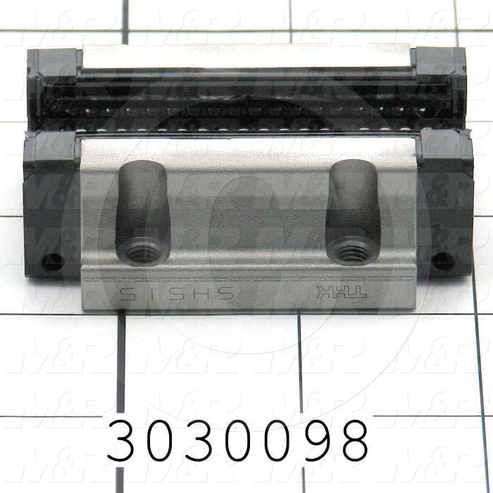 Slide (Rail) Guide, Slide Block, Steel, Standard Accuracy, 15 mm Width of Rail, 47 mm Width of Block, 60.4 mm Length of Block, 24 mm Height of the Set