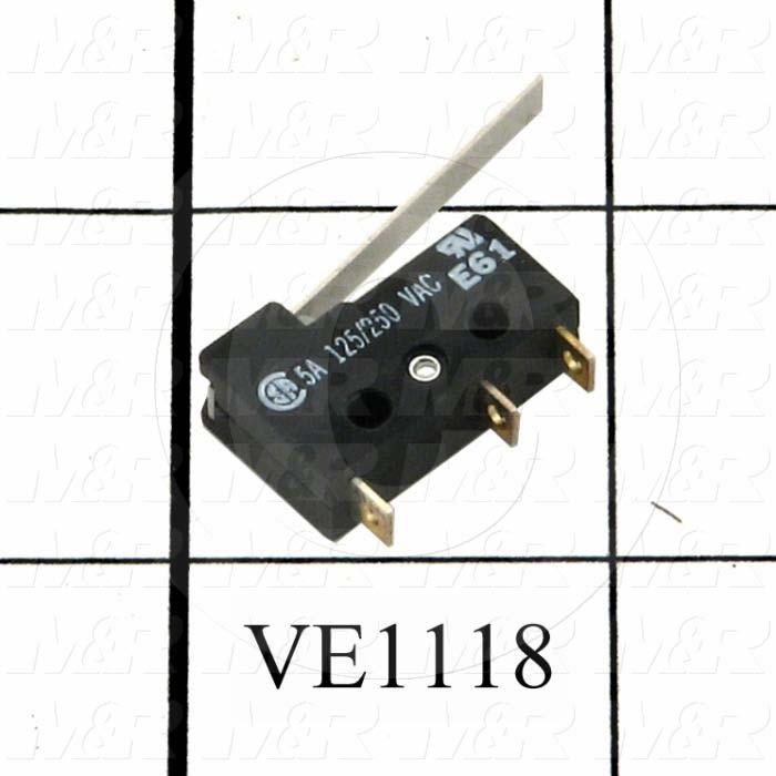 Snap Action Switch, Miniature, 125/250V, 5A