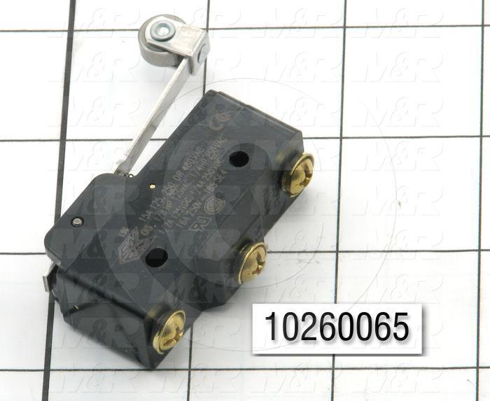 Snap Action Switch, SPDT, 125V, 15A, Hinge Roller Lever