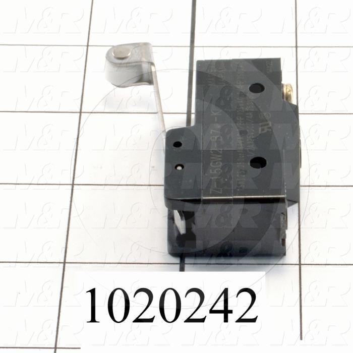 Snap Action Switch, SPDT, 125V, 15A, Screw Terminal, Hinge Roller Lever