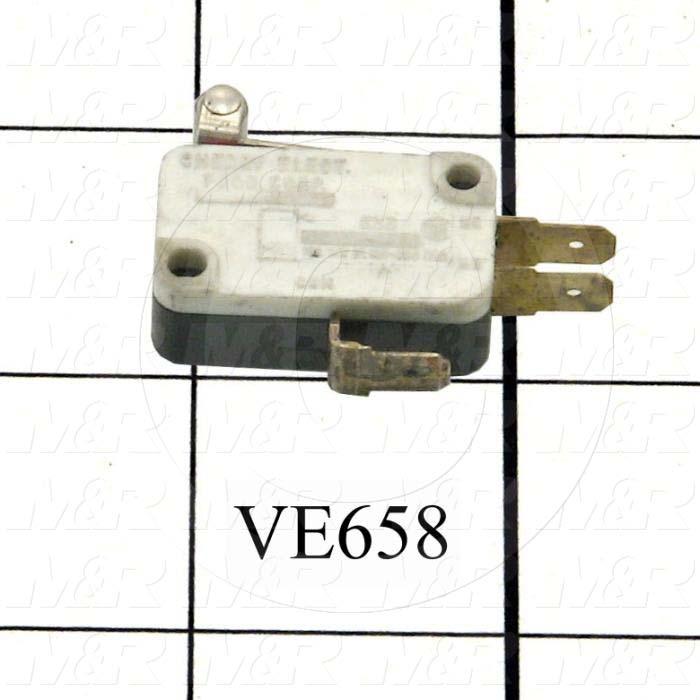 Snap Action Switch, SPDT, 277V, 11A, Quick Connection Terminal, Roller Lever