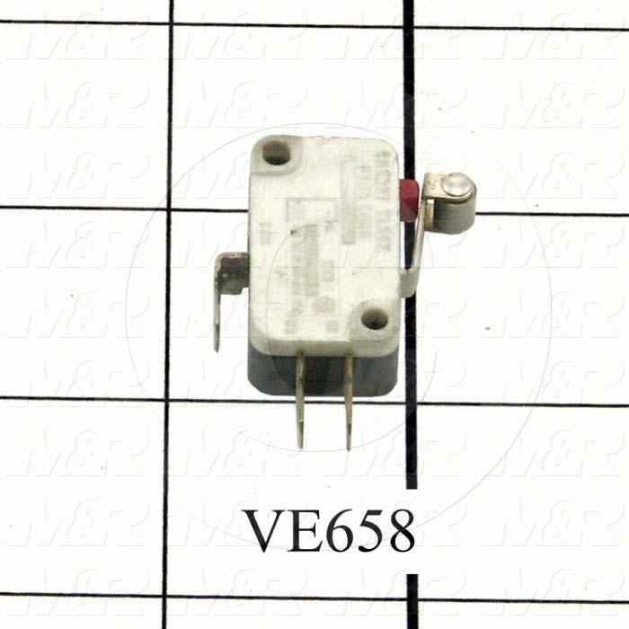 Snap Action Switch, SPDT, 277V, 11A, Quick Connection Terminal, Roller Lever